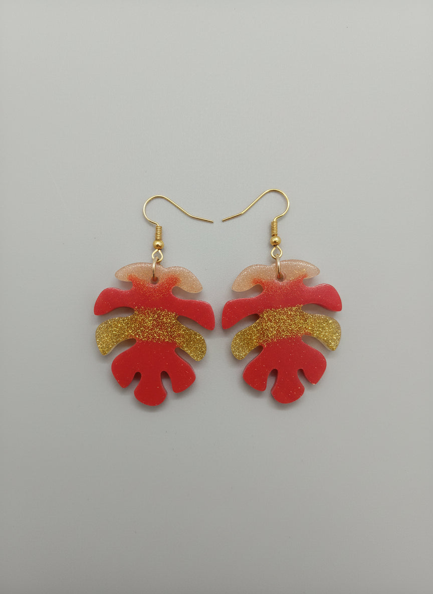 Red and gold earrings