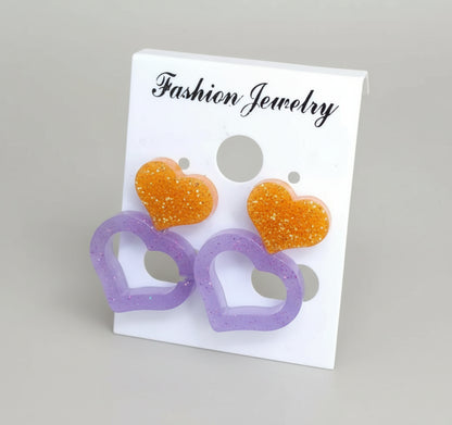 Purple gold stud earing