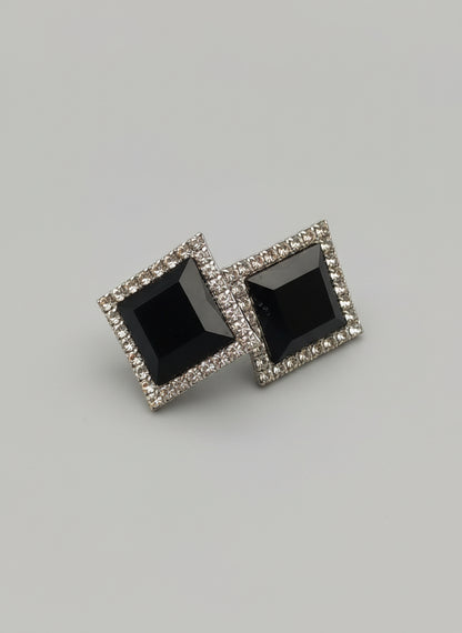 Black crystal stud