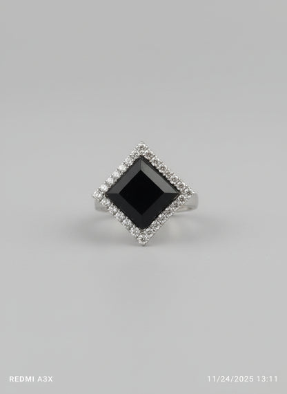 Black crystal stud