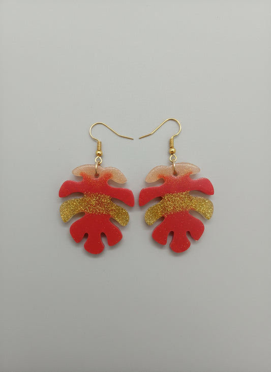 Red and gold earrings 